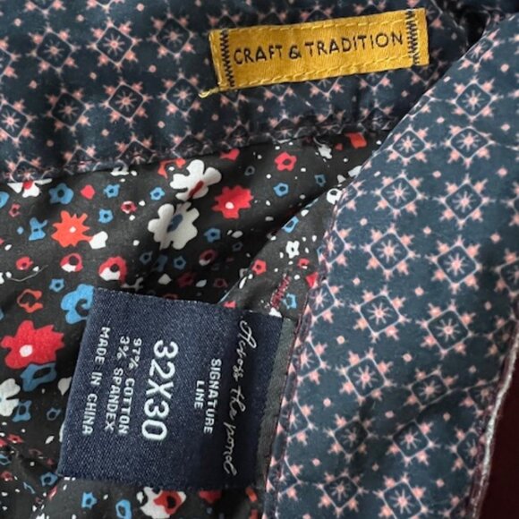 Across The Pond Men's Burgundy Cotton Chino Pants 32x30 Signature Line - Picture 9 of 11